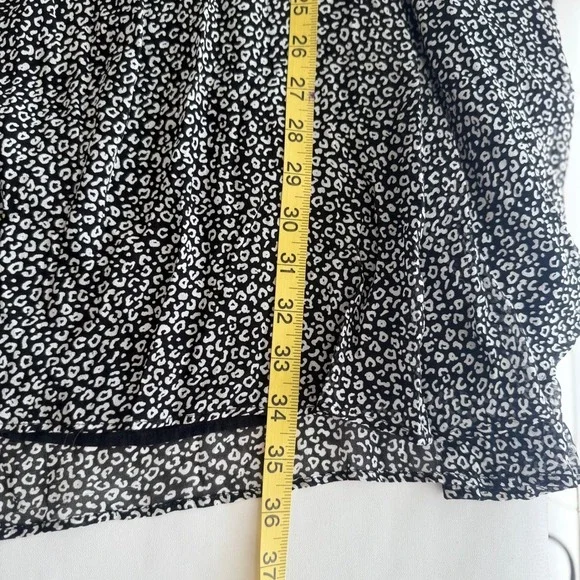 Anthropologie Floral Print Dress Long Sleeve‎ Mini Dress Black Gray S - Picture 9 of 12